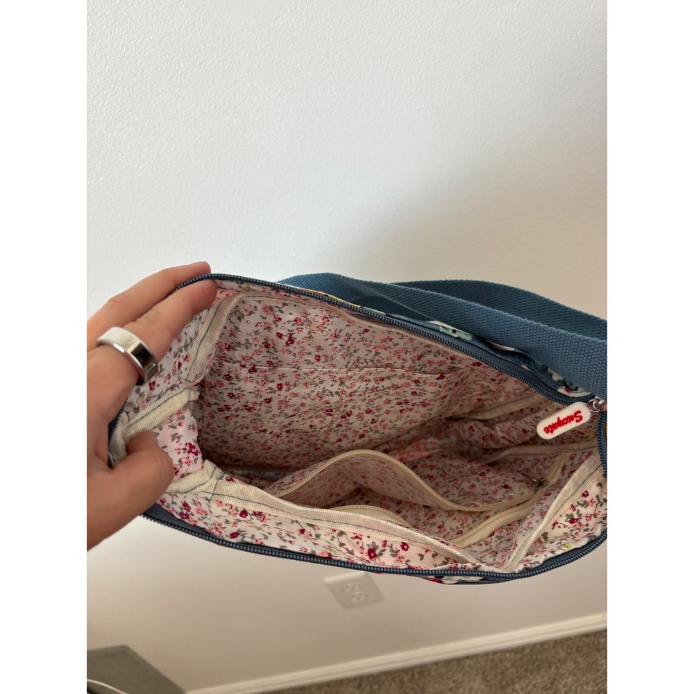Original Suo‎ Ya Te London Crossbody Bag – Blue Floral Print – Great Condition - Picture 5 of 5